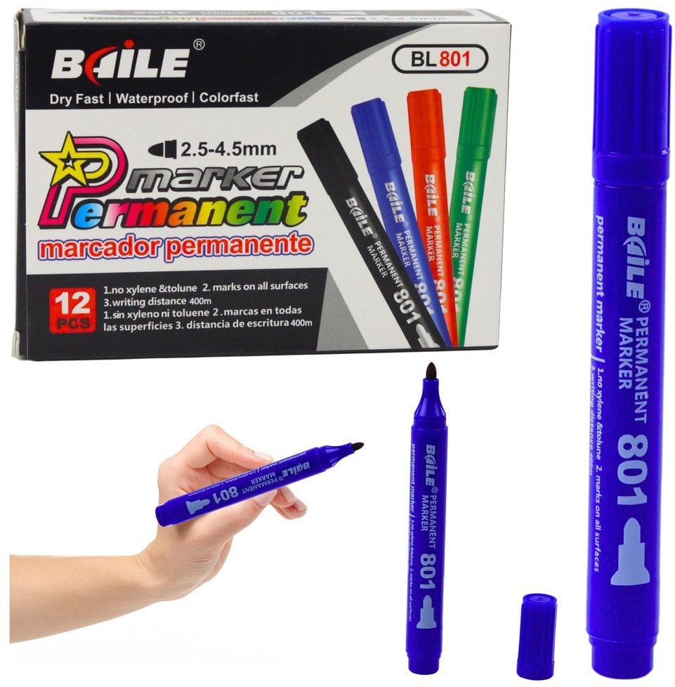 Marker Permanentny Wodoodporny Niebieski 2,5-4,5 mm