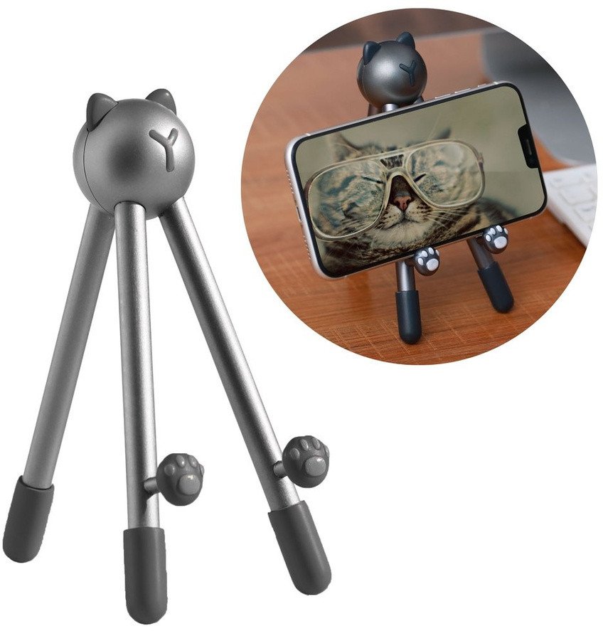 Podstawka biurkowa Stoyobe kotek szara do MOTOROLA One Action standard