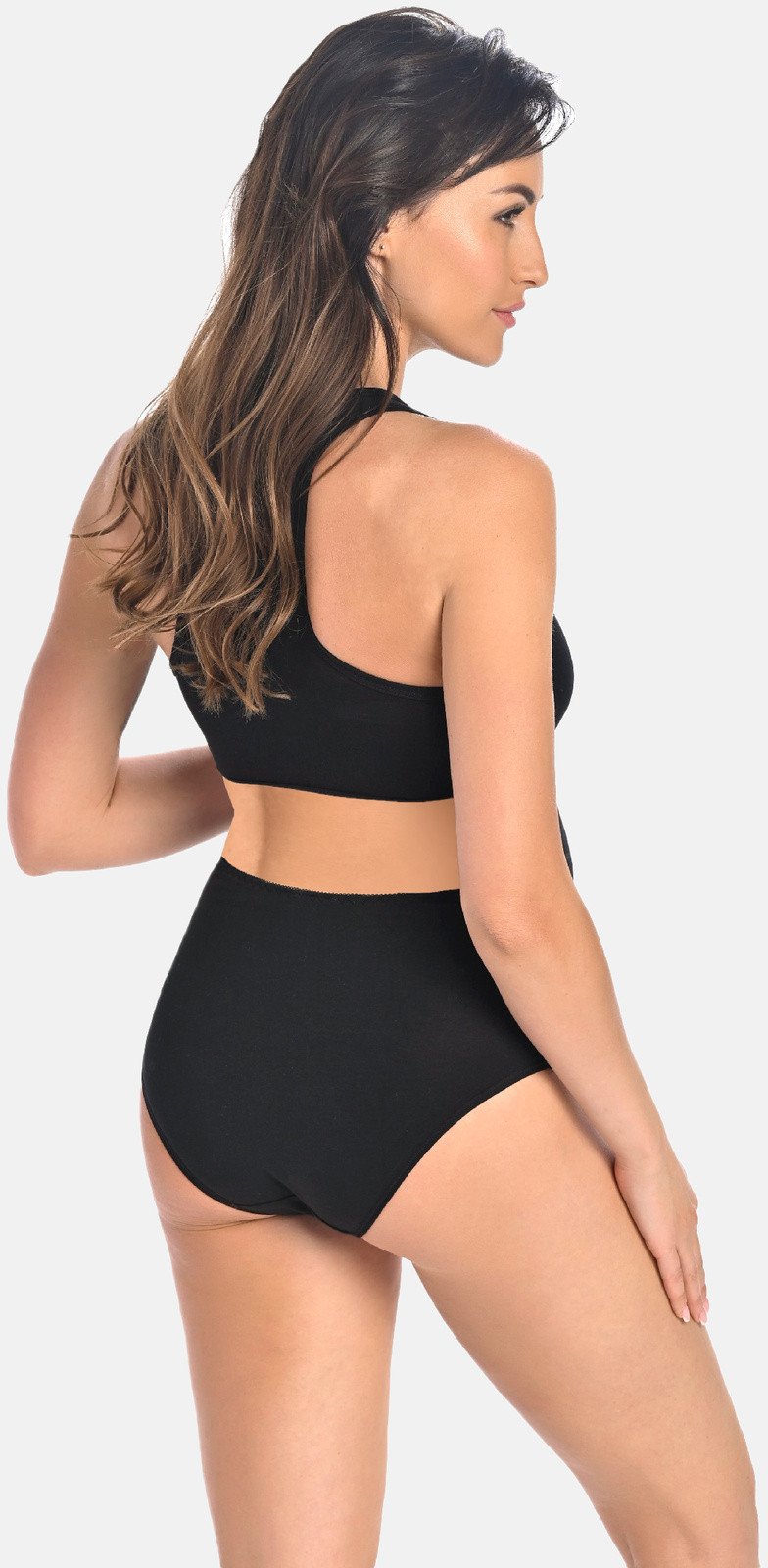 Majtki ciążowe bawełniane figi maxi Iris czarne Czarny 4XL