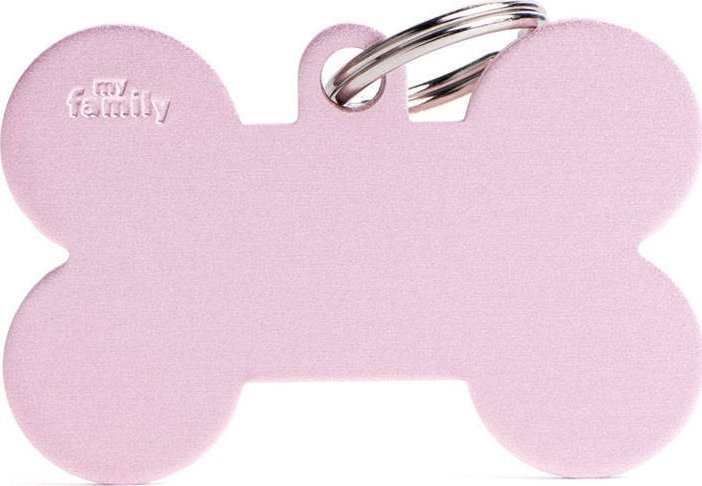 Zawieszka Adresówka Identyfikator z grawerem dla psa i kota duża różowa kość XL