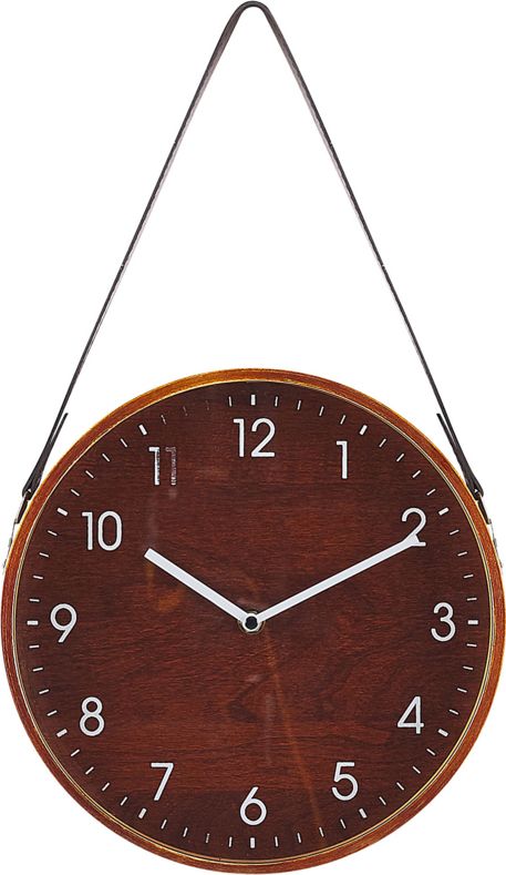 Beliani Zegar ścienny 26 cm brązowy RENENS