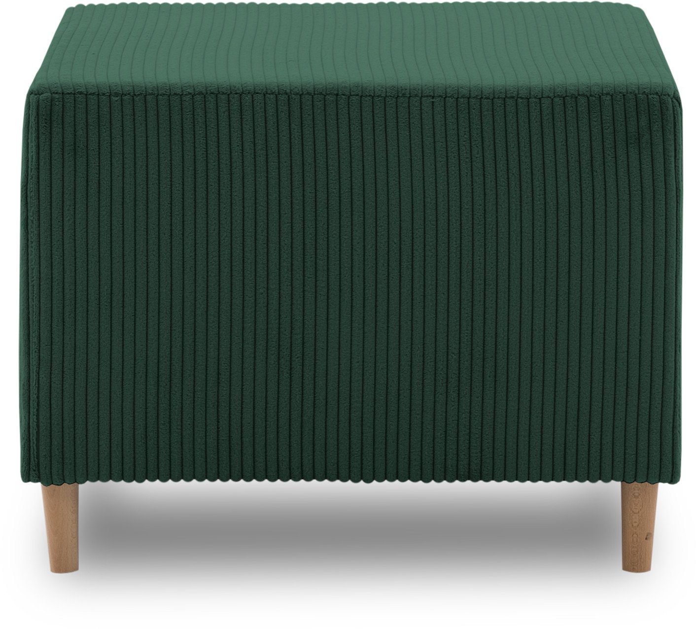 Pufa tapicerowana, podnóżek, sztruks, PANORA, 64x55x42 cm, butelkowa zieleń