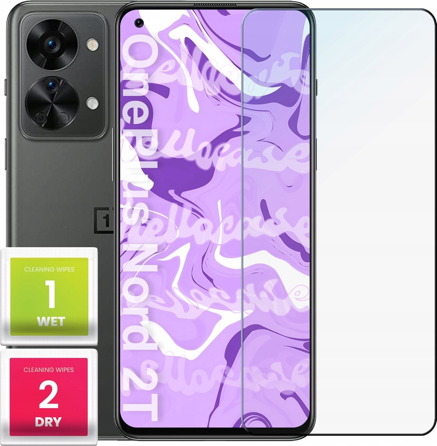 Hello Case Szkło Hartowane do Oneplus Nord 2t (szybka 9H, płaskie 2.5D, ochronne)