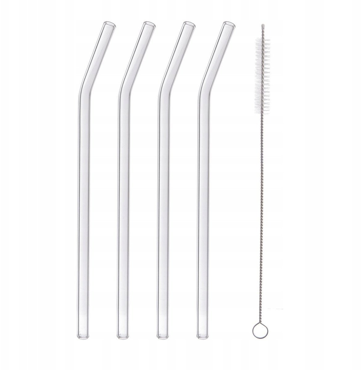 Orion Słomki do napojów szklane z czyścikiem 20 cm 5 el.