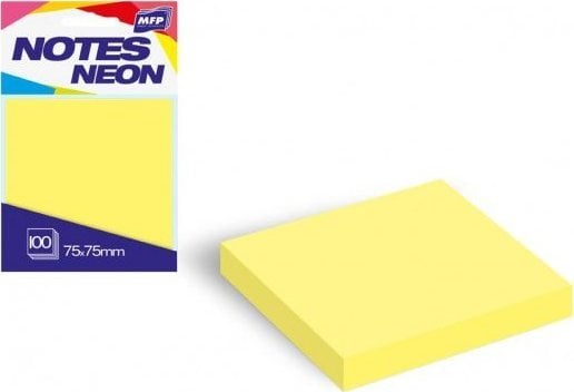 MFP paper karteczki samoprzylepne 7,5x7,5cm 100 k. żółty neon 7500889