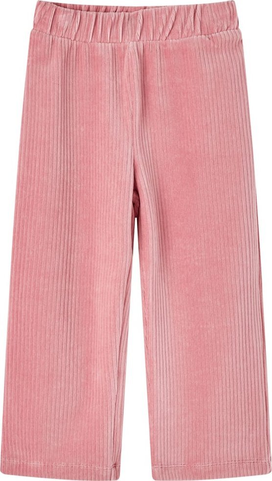 vidaXL Spodnie dziecięce, sztruksowe, jasnoróżowe, 104