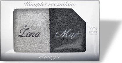 komplet Ręczników frotte 70x140 do użytku codziennego z haftem Mąż żona