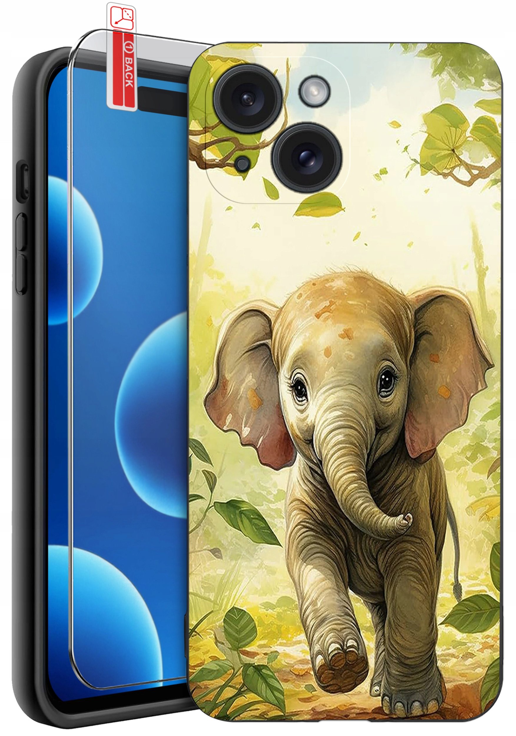 ETUI do iPhone 15 | WZORY | SILIKONOWE MATT CASE + SZKŁO 9H