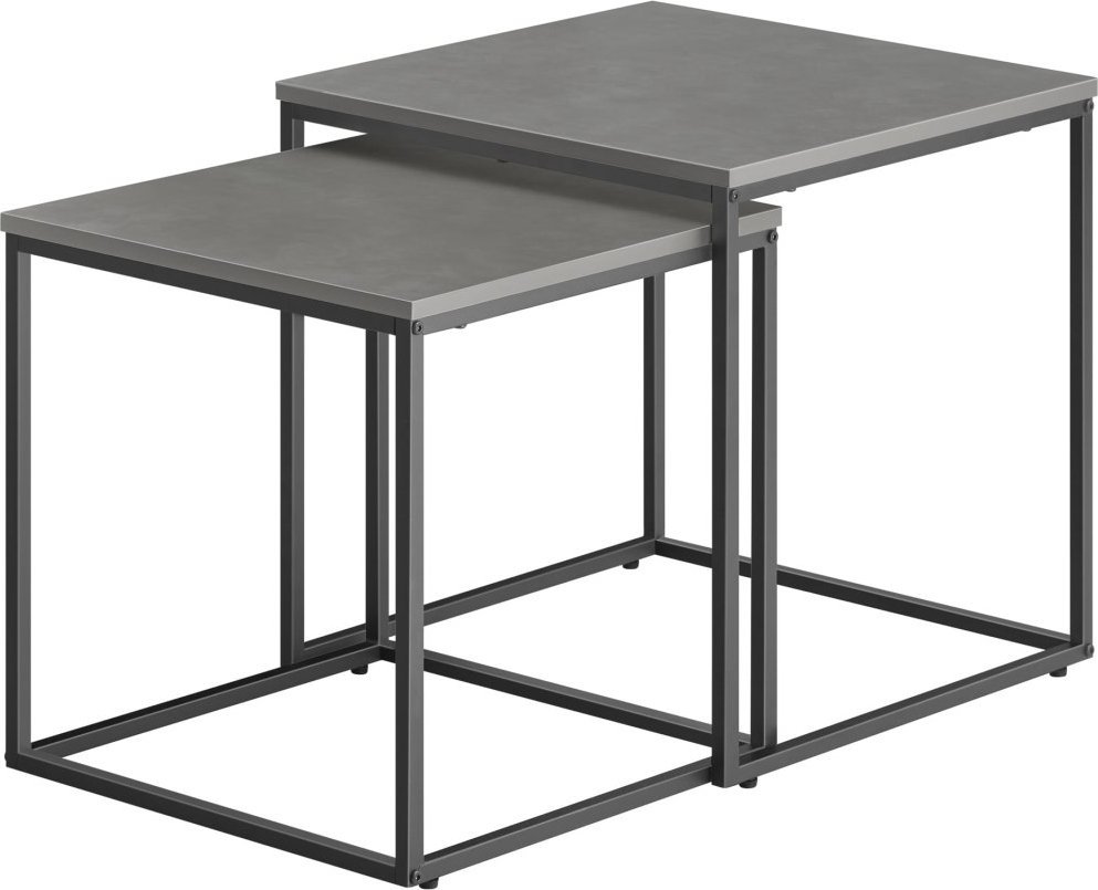 Leobert Stolik kawowy kwadrat 2szt - beton / nogi czarne