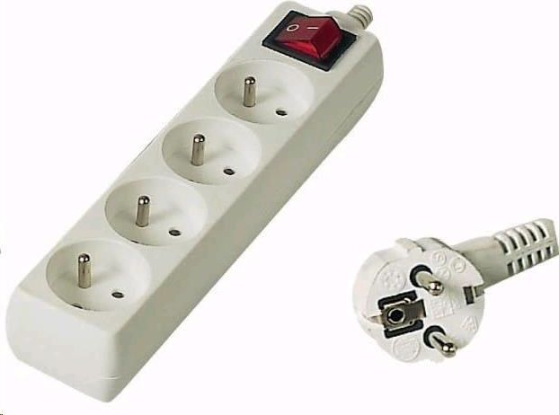 Listwa zasilająca PremiumCord 4 gniazda 2 m biała (pp4k02)