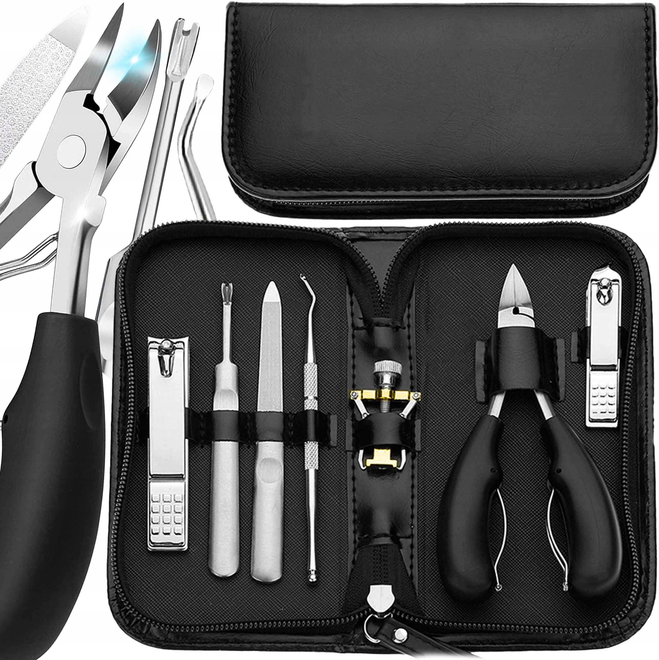 OBCINACZKI CĄŻKI DO PAZNOKCI TWARDYCH WRASTAJĄCYCH NOŻYCZKI ZESTAW 8W1 STAL