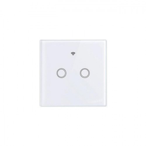 Włącznik szklany dotykowy WIFI podwójny biały