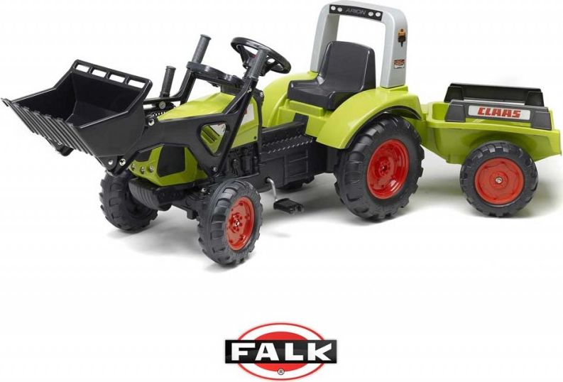 Falk Traktor na pedały Claas Arion 430 z łyżką i przyczepką 1040AM Zielony