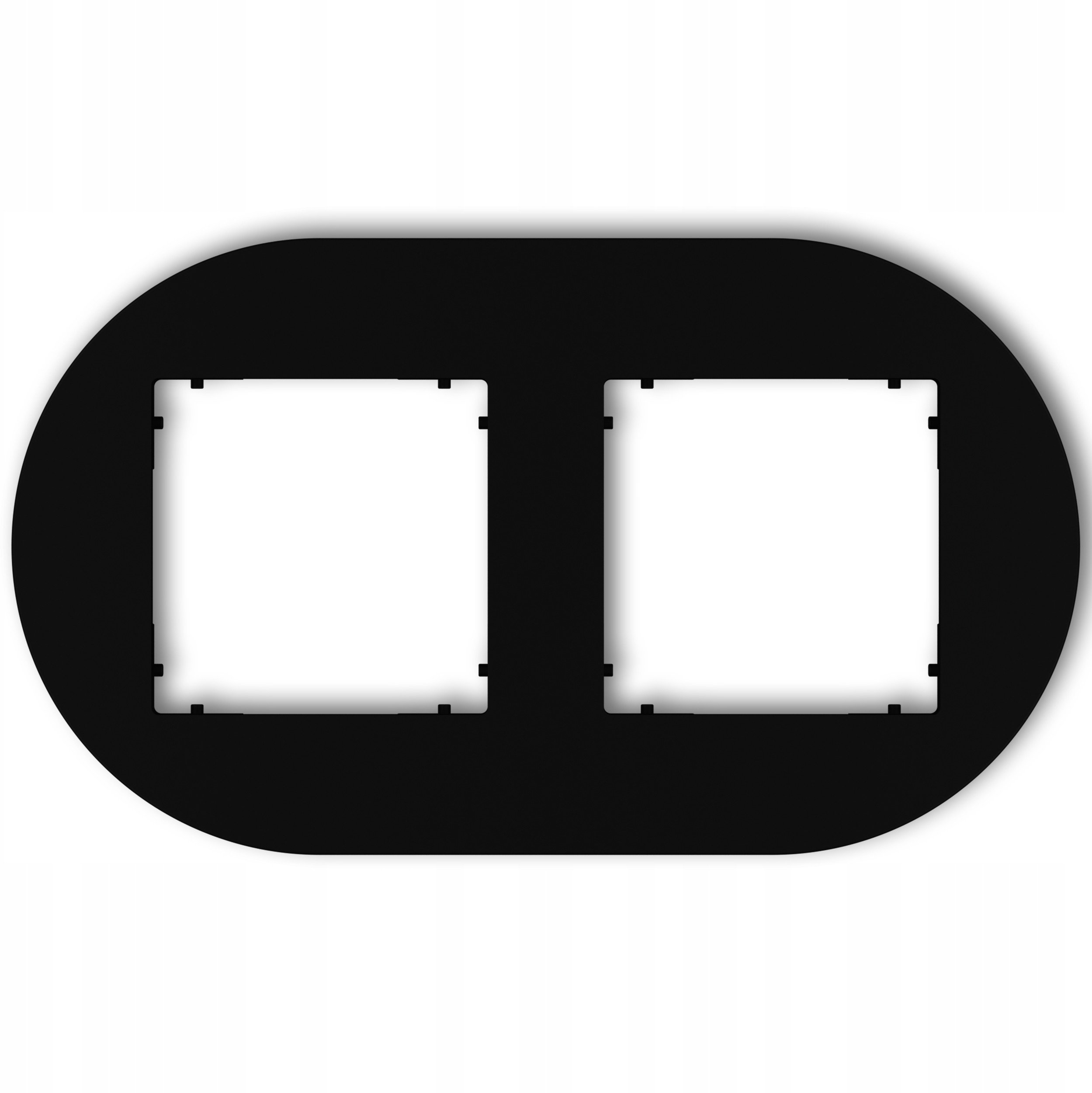 Ramka podwójna Mini 12MRTO-2 uniwersalna, okrągła z tworzywa czarna mat