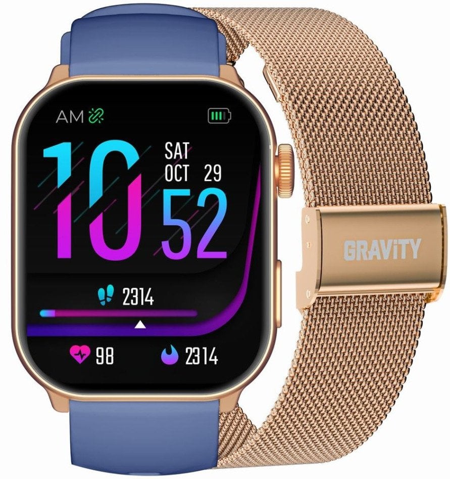 SMARTWATCH UNISEX GRAVITY GT28-8 - ROZMOWY BLUETOOTH, DODATKOWY PASEK (sg037g)
