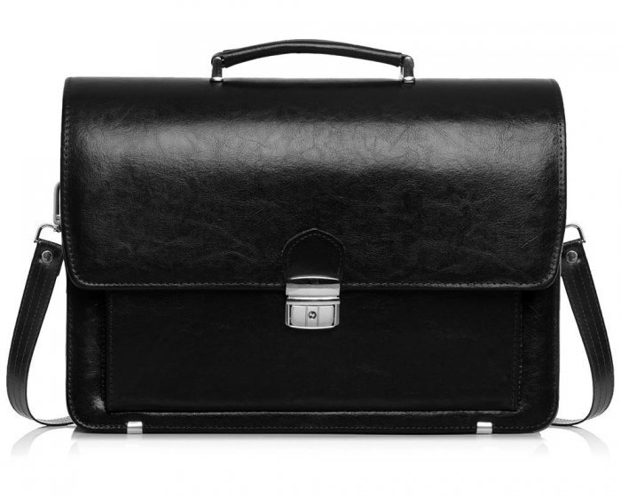 SKÓRZANA AKTÓWKA TECZKA NA DOKUMENTY SOLOME TH01 CZARNY