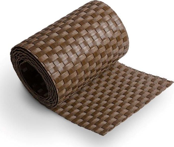 TechnoRattan Taśma Ogrodzeniowa panelowa z TECHNORATTANU 19cm x 2,55m RD01 Brąz-Orzech