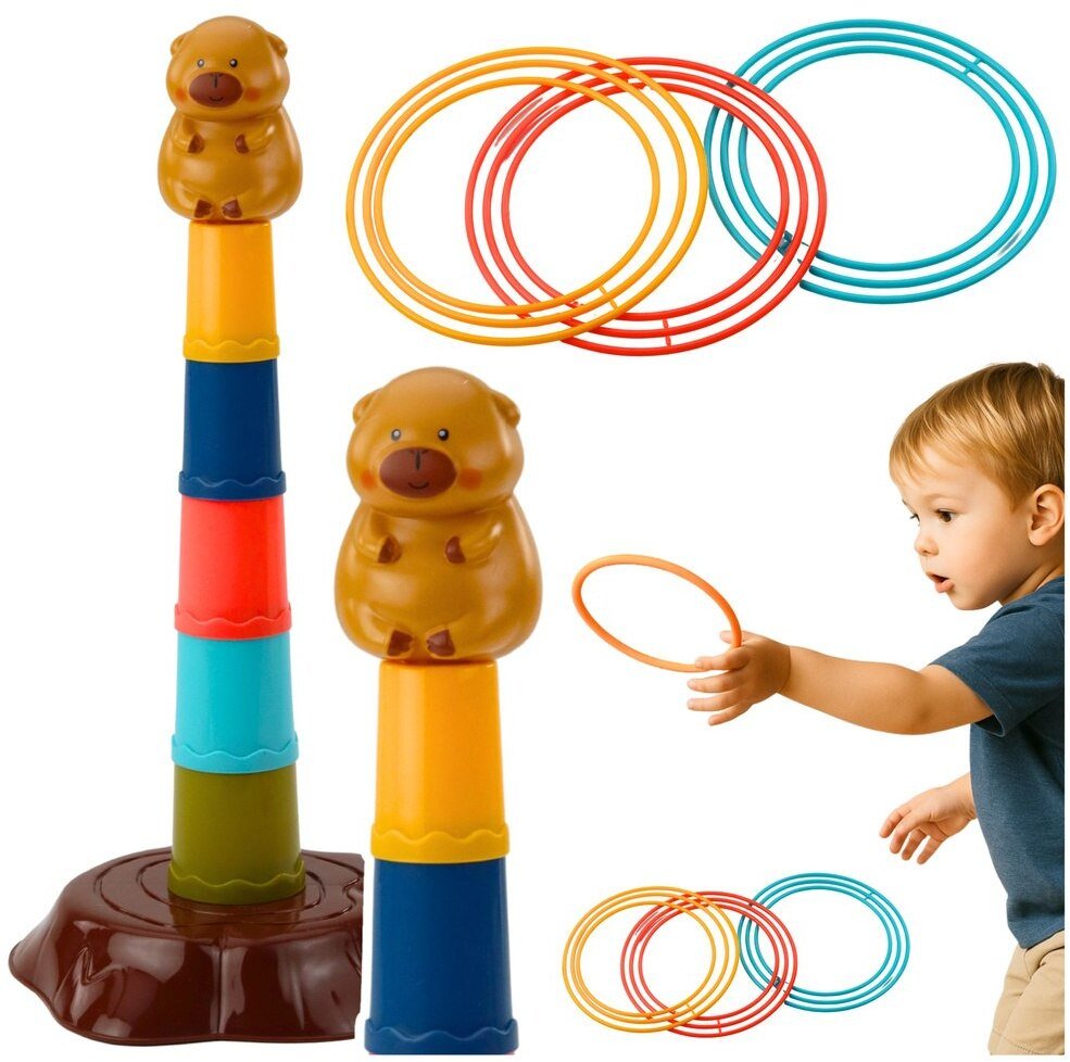 Gra Zręcznościowa Rzut Do Celu Obręcze 5 Poziomów Kapibara