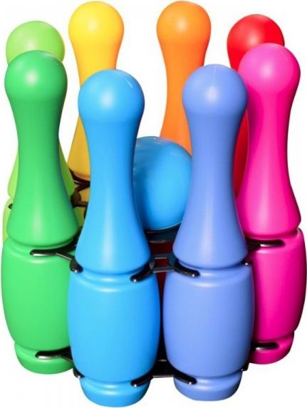 tpk1 KOLOROWE PLASTIKOWE KRĘGLE KULA STOJAK 11 EL.