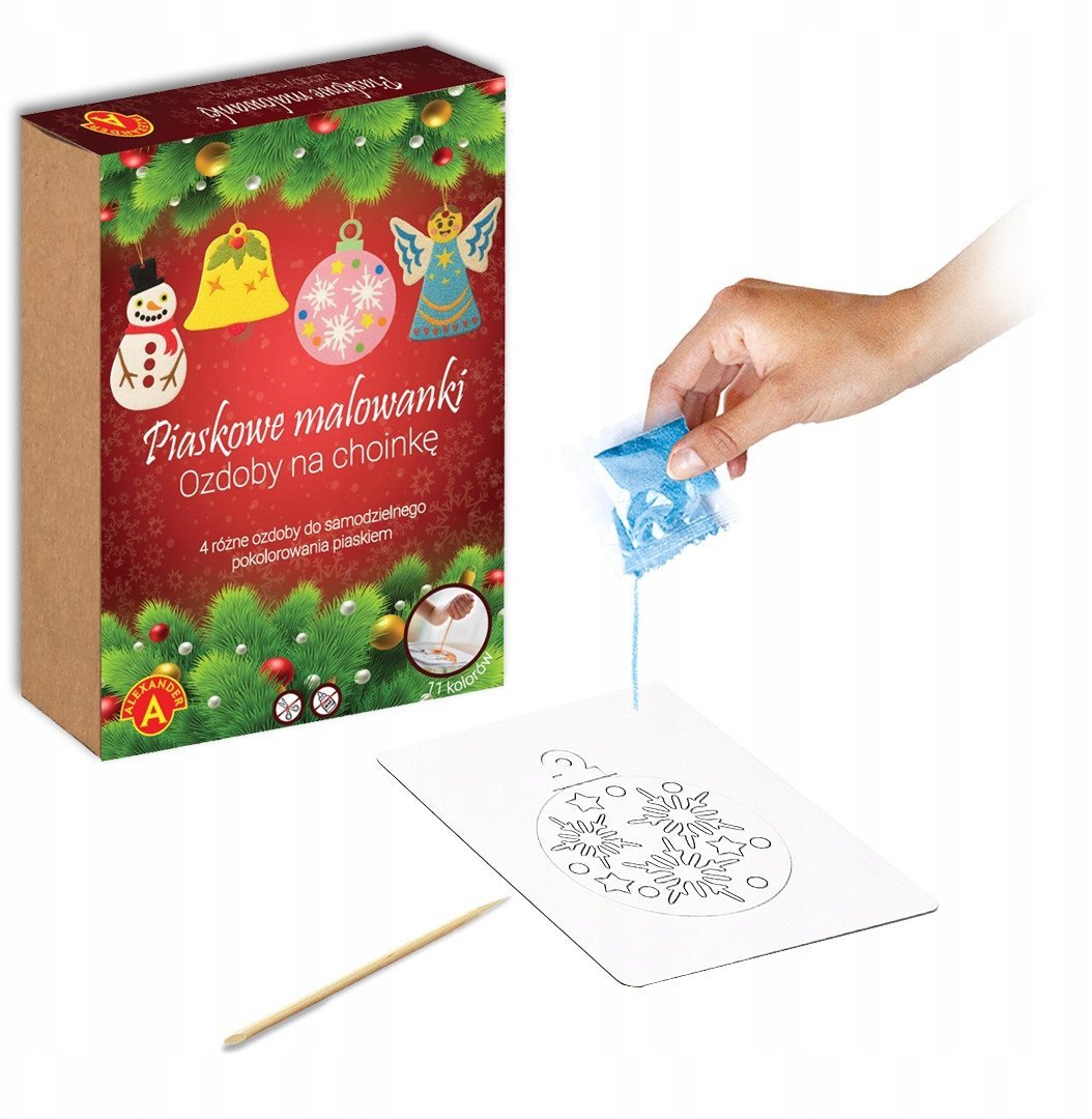 Piaskowe malow.Ozdoby na choinkę Bałwanek 32529