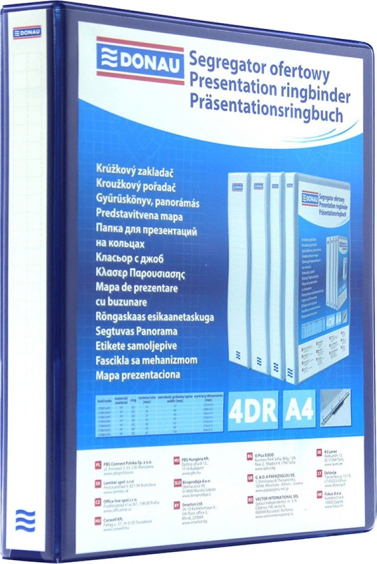 Segregator Donau 4-ringowy A4 44mm niebieski (2788254PL-10)