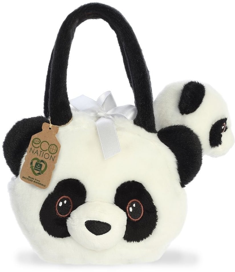 AURORA Fancy Pals plush toy panda in a bag, 20 cm