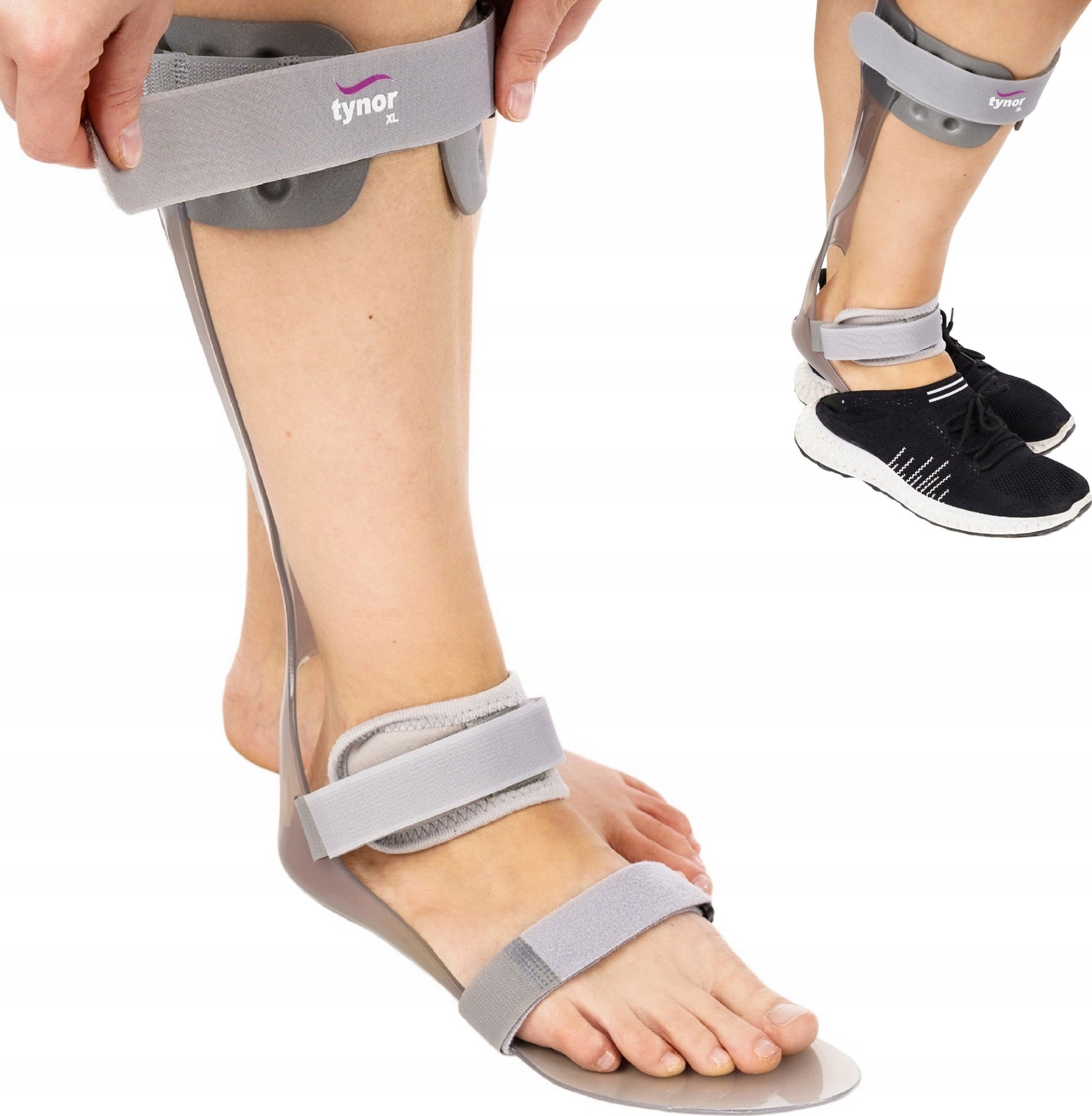 TYNOR PODCIĄG ŁUSKA APARAT NA OPADAJĄCĄ STOPĘ ELASTYCZNY