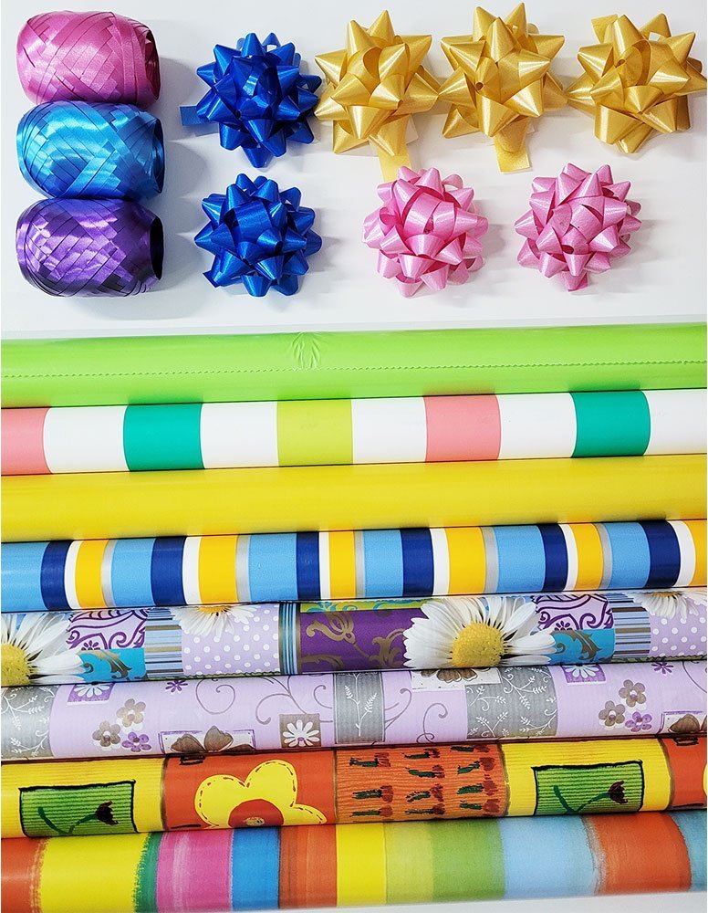 Zestaw do pakowania prezentów papier i ozdoby ZST38