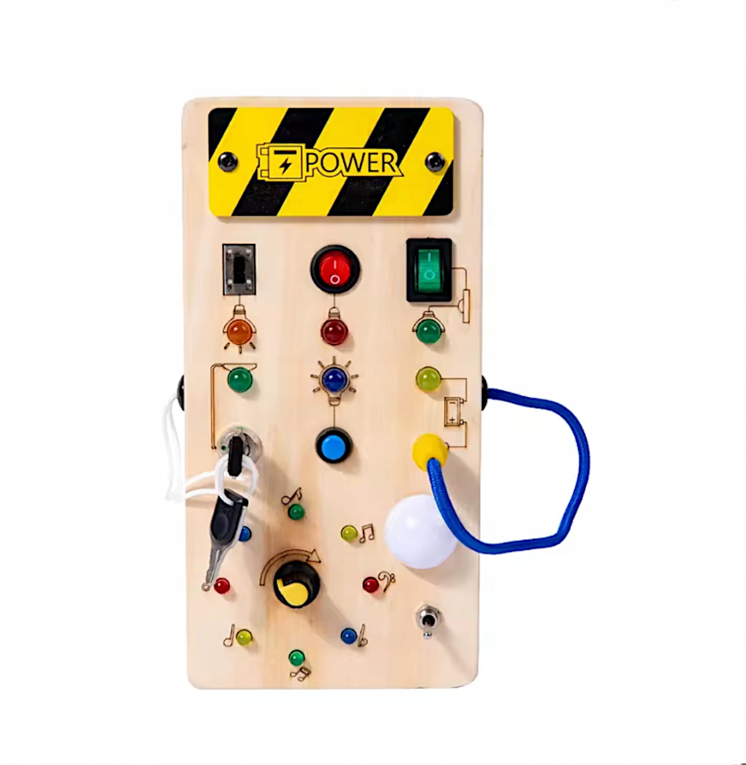 Tablica manipulacyjna drewniana montessori przełączniki światła SY-100111