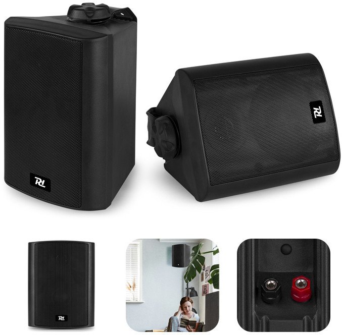 Kolumny instalacyjne dwudrożne 100W - para, kolor czarny one size