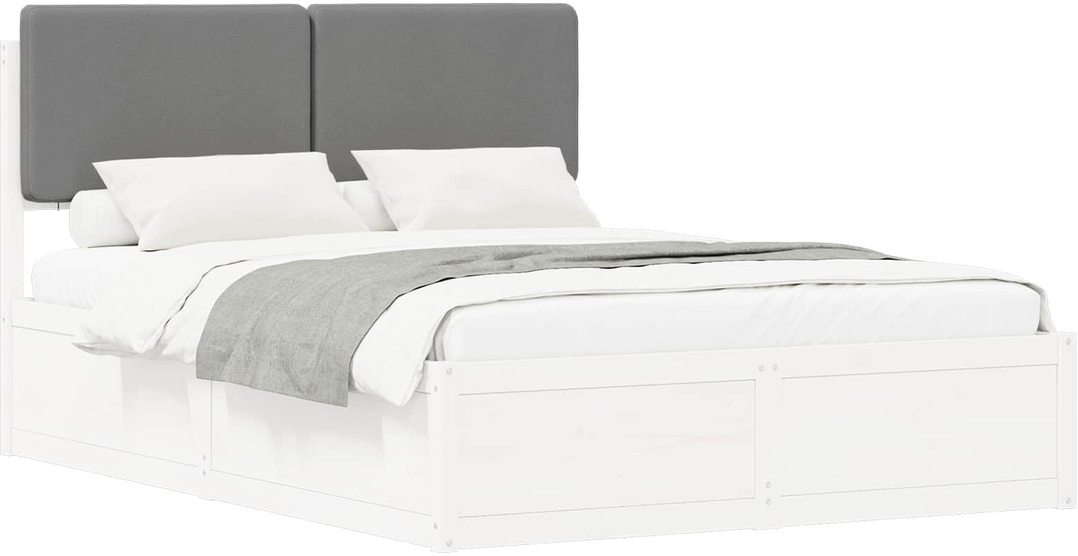 vidaXL Ramka łóżka tapicerowane wezgłowie jasnoszare 200 x 200 cm