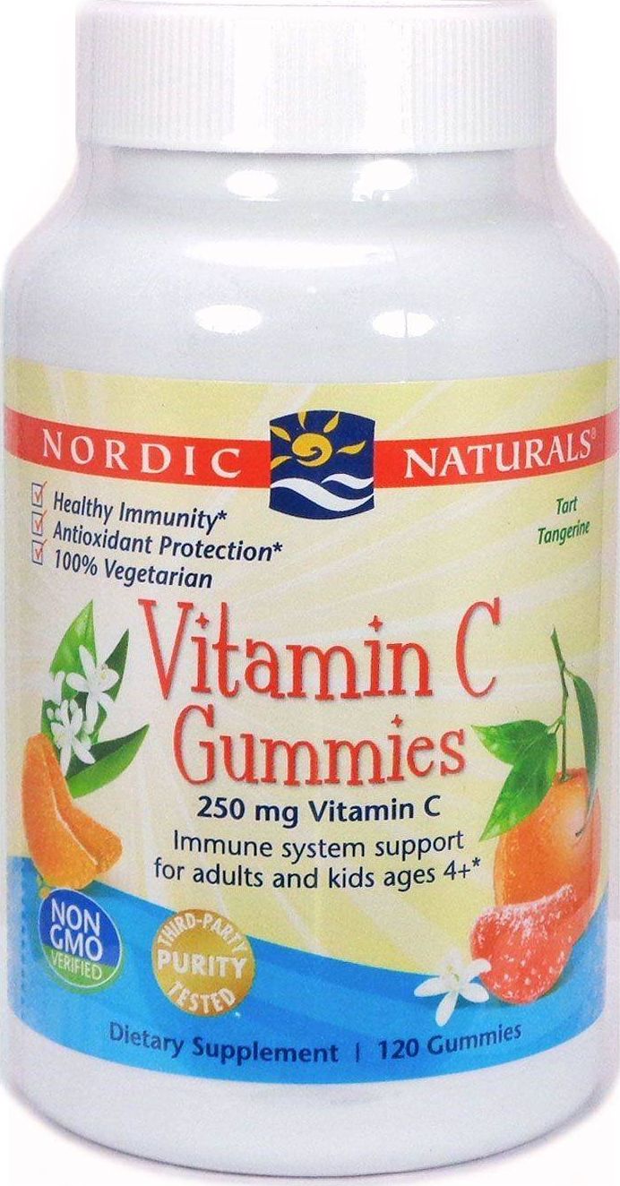 Nordic naturals Nordic Naturals - Witamina C, 250mg, Smak Mandarynki, 120 żelek