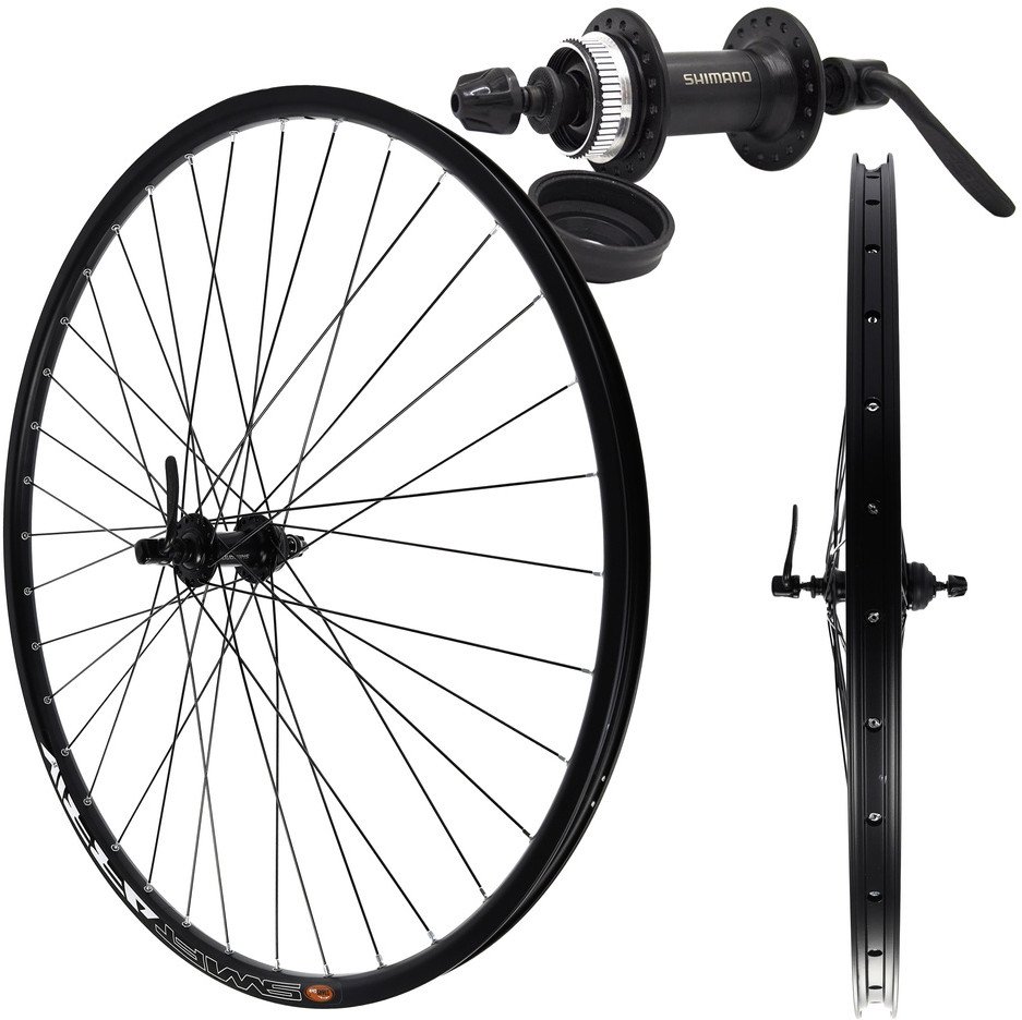 Koło przód 28/29" Piasta Shimano QC300, obręcz aluminiowa Swift Arriv, pod tarczę, 36H