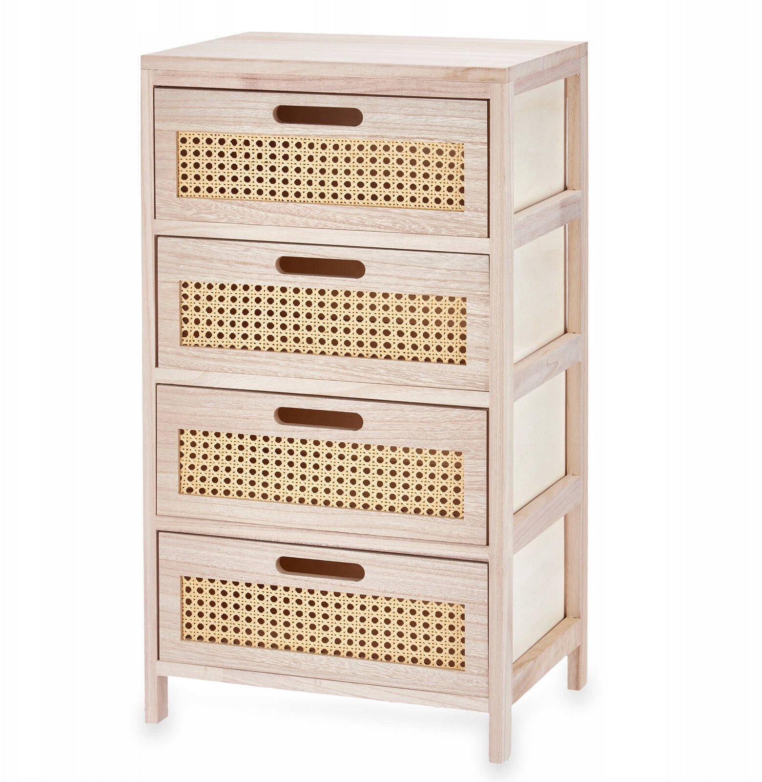 Komoda z 4-szufladami, plecionka wiedeńska, 29 x 40 x 73 cm