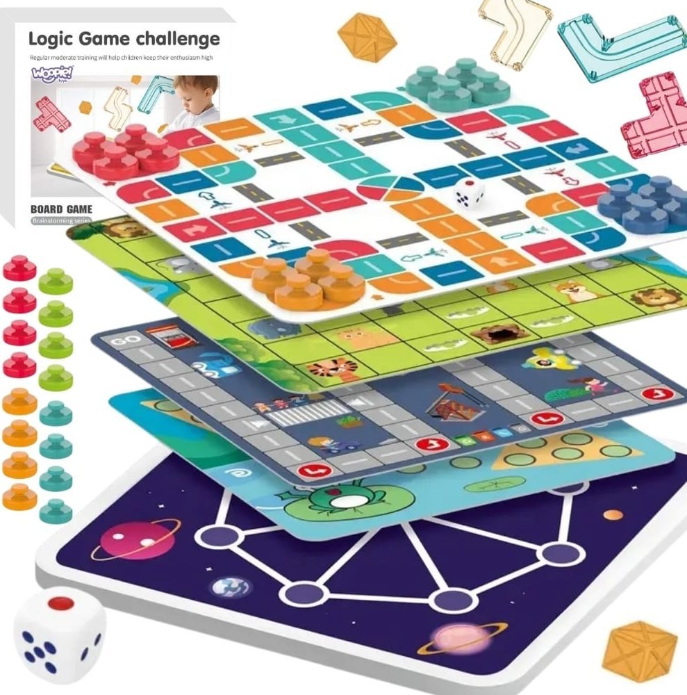 Woopie WOOPIE Zestaw Gier Planszowych Logicznych 10w1