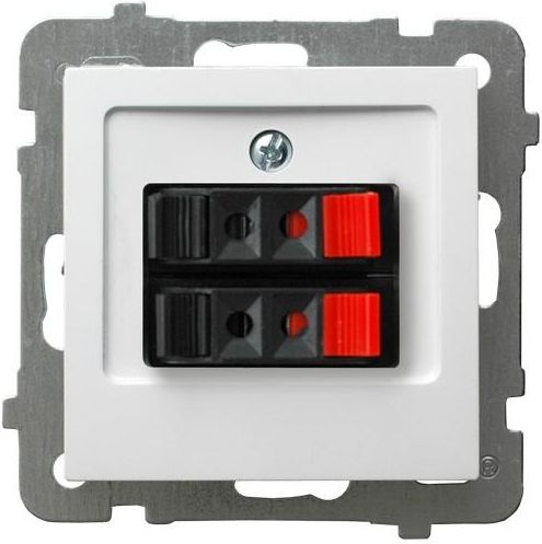 Ospel Gniazdo głośnikowe AS podwójne biały (GG-2G/m/00)