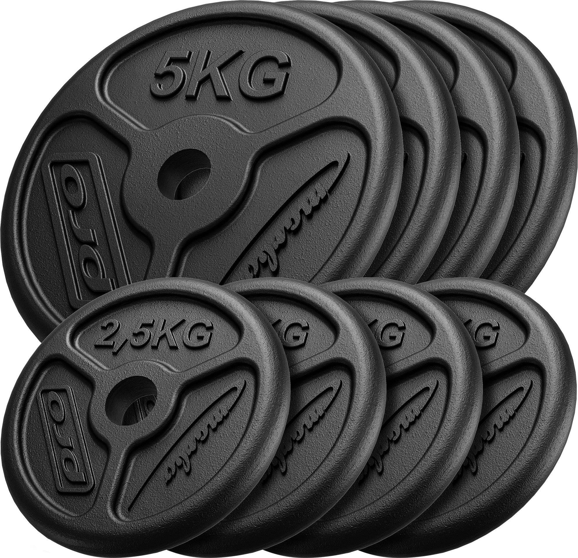 Zestaw obciążeń żeliwnych slim 30 kg / 4 x 5 kg + 4 x 2,5 kg - Marbo Sport