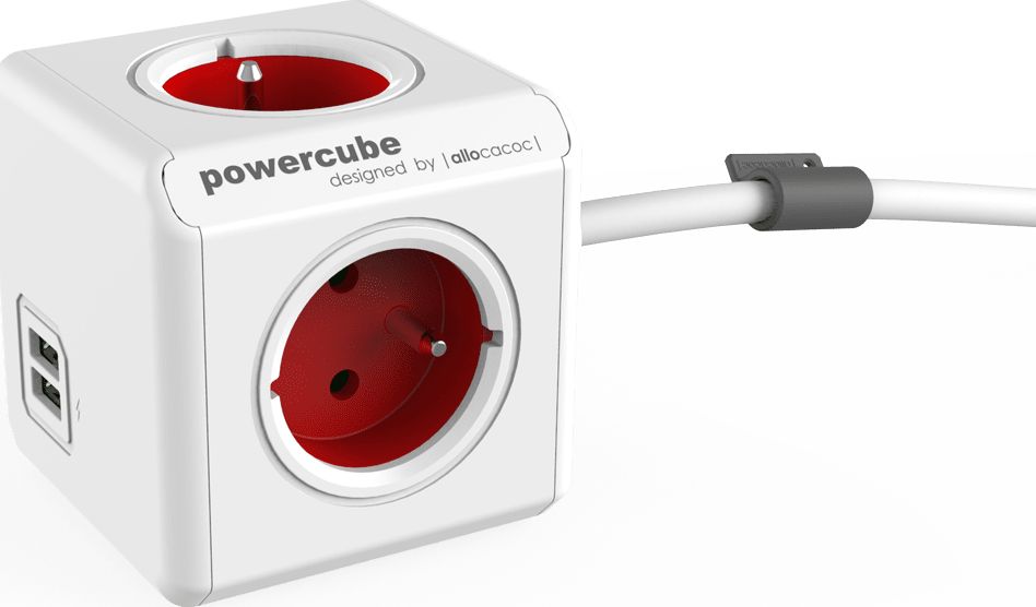 PowerCube Przedłużacz Extended USB 1,5m czerwony (2402RD/FREUPC)