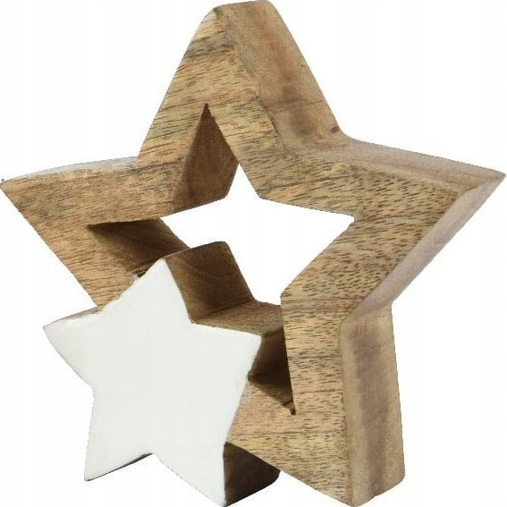 Kaemingk Figurka świąteczna drewniana gwiazda 12x14cm Dekoracyjna