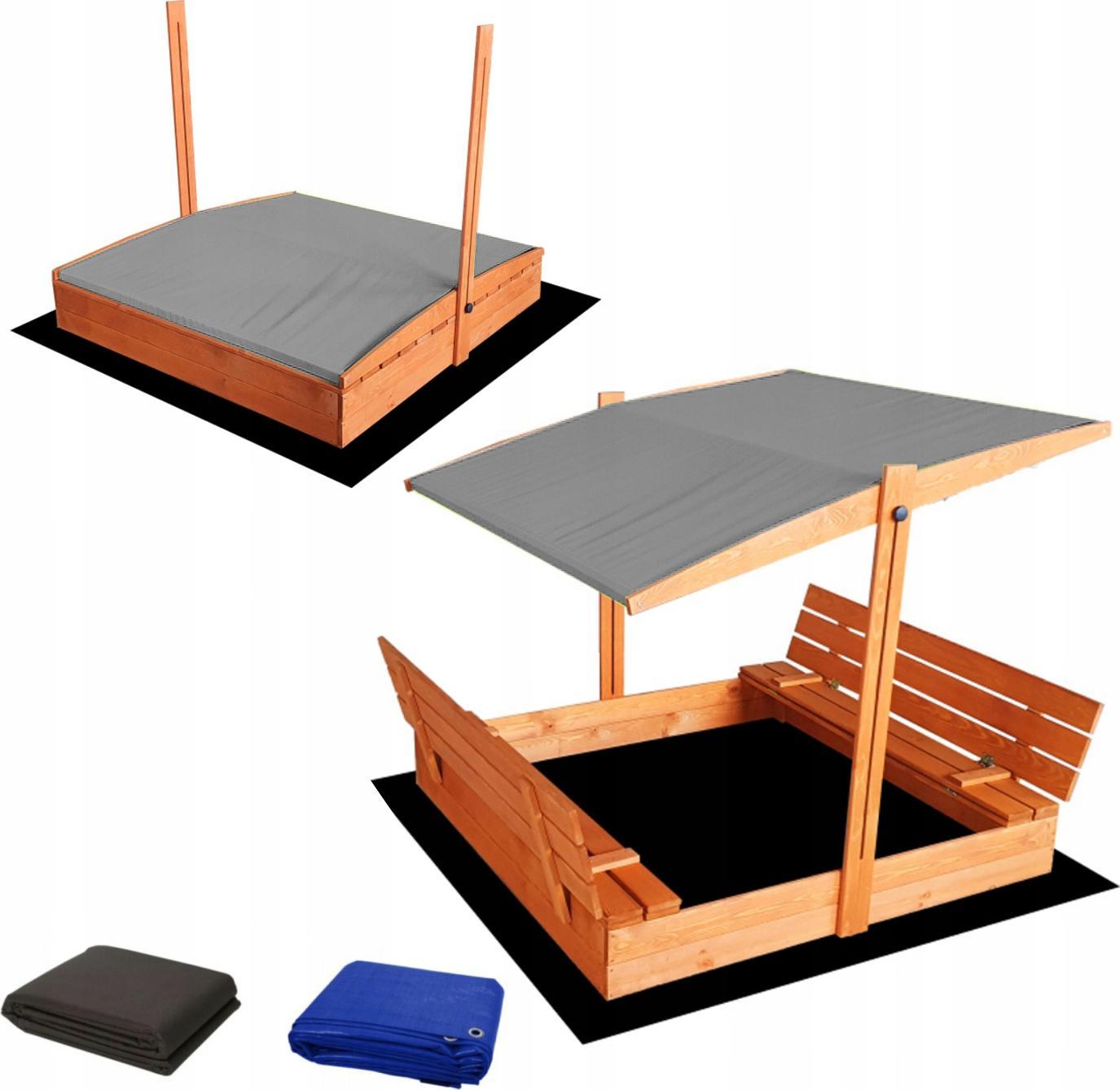 SunWood Piaskownica Drewniana Daszkiem Zamykana 140 Kolory