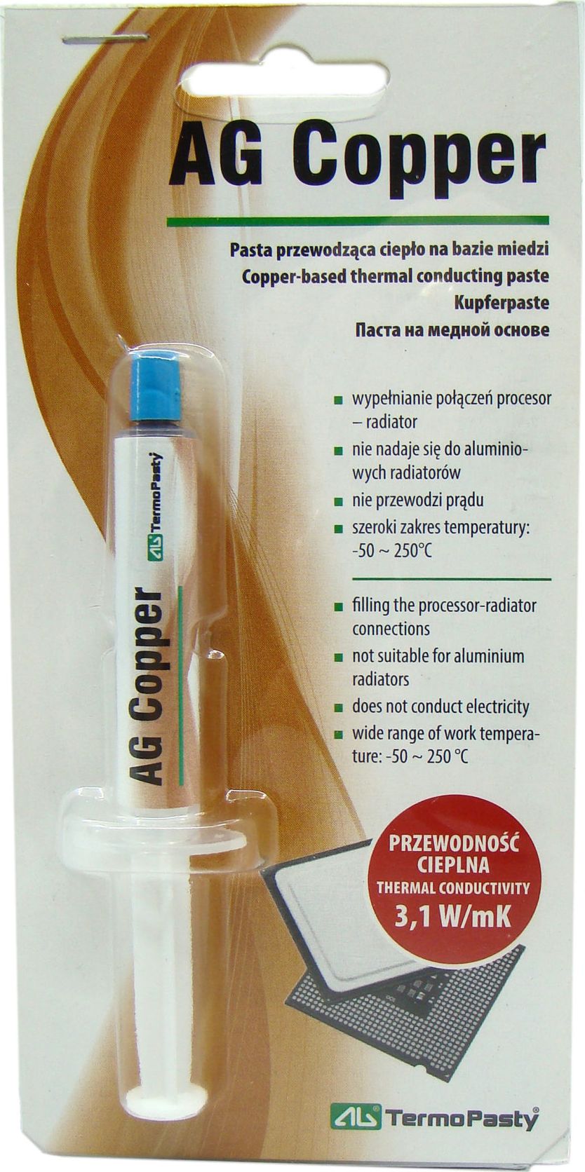 Pasta termoprzewodząca AG TermoPasty AG Copper 1.5g (ART.AGT-060)