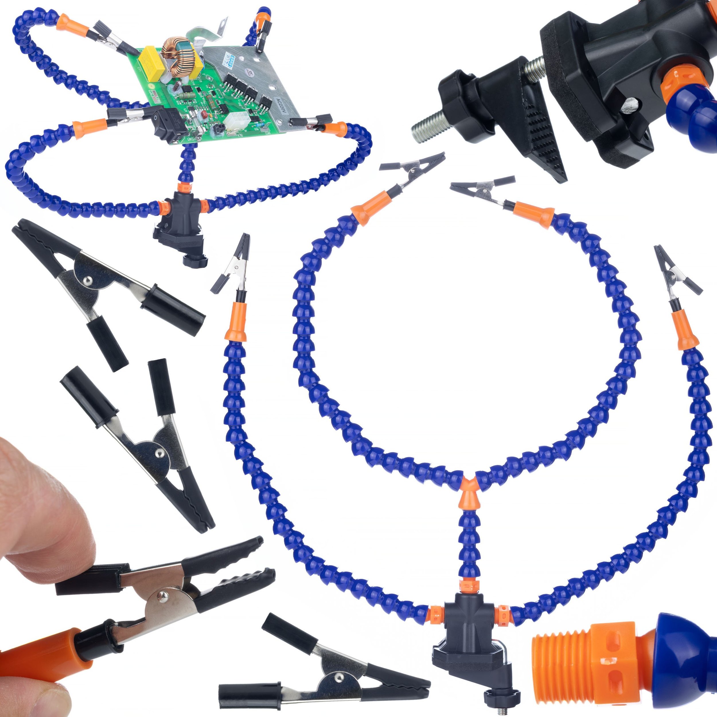 Rosfix TRZECIA RĘKA UCHWYT MONTAŻOWY GĘSIA SZYJA LUTOWANIA ELASTYCZNE KROKODYLKI