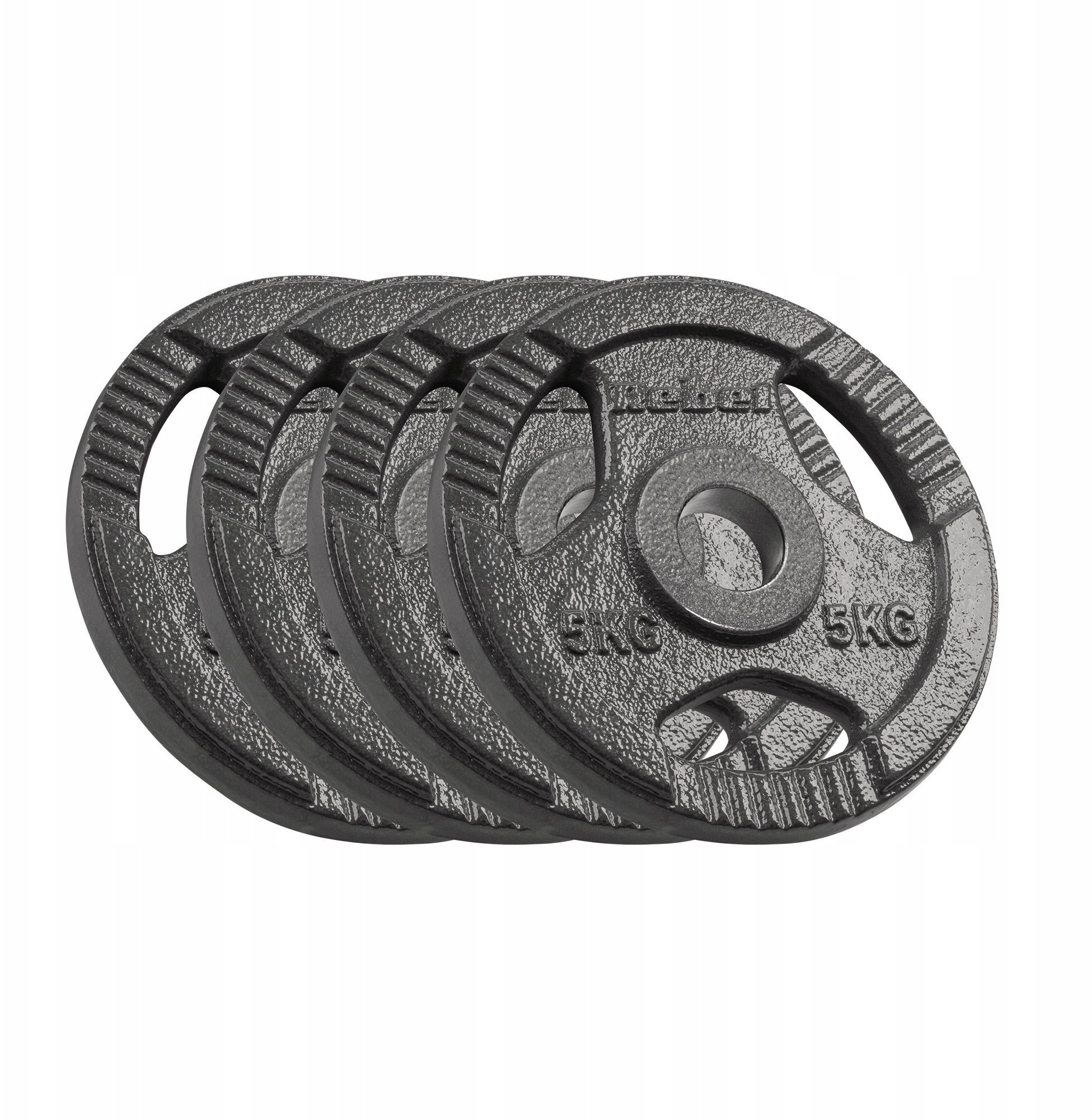 Obciążenie żeliwne olimpijskie zestaw 4x5kg, otwór 51mm, talerz z uchwytami, REBEL ACTIVE
