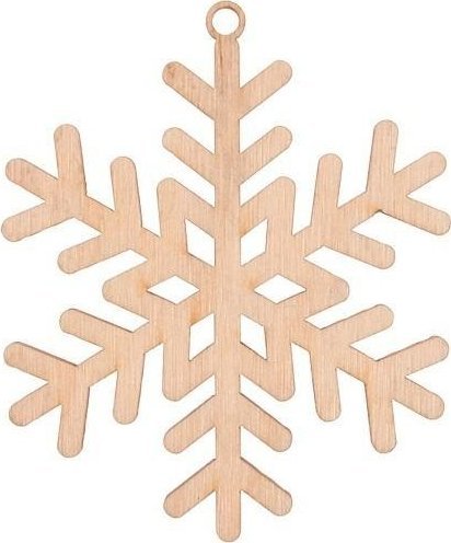 Bombka drewniana Płatek śniegu 3szt naturalna
