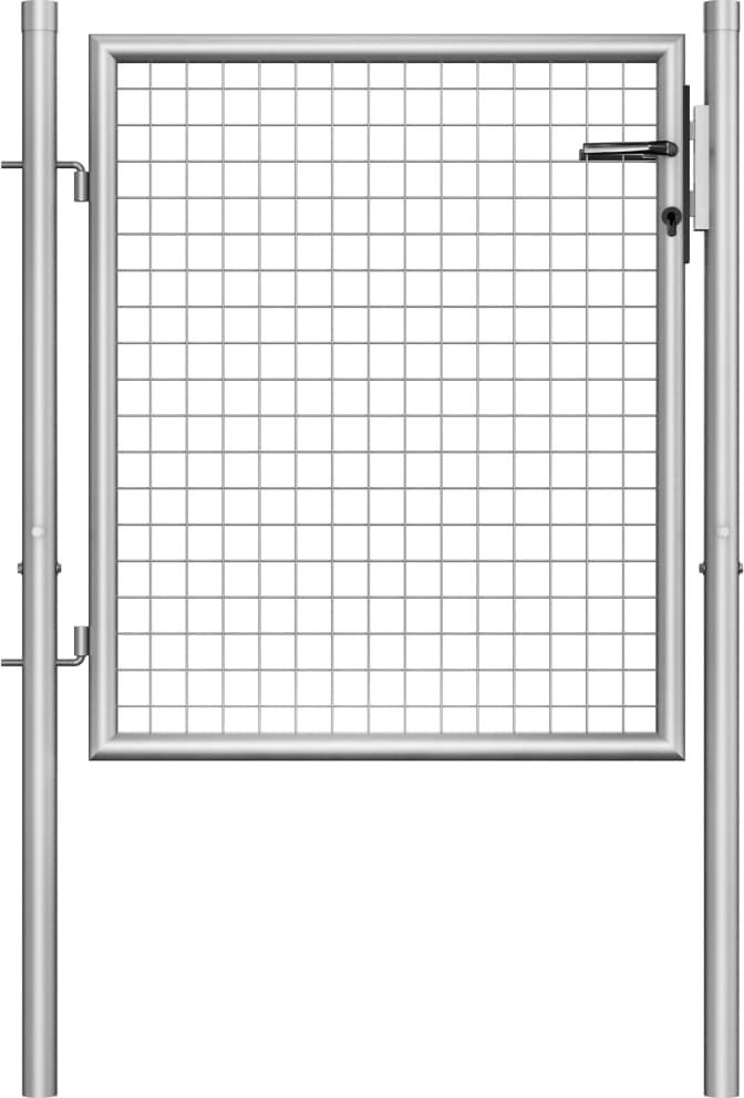 vidaXL Furtka ogrodowa, galwanizowana stal, 105x125 cm, srebrna