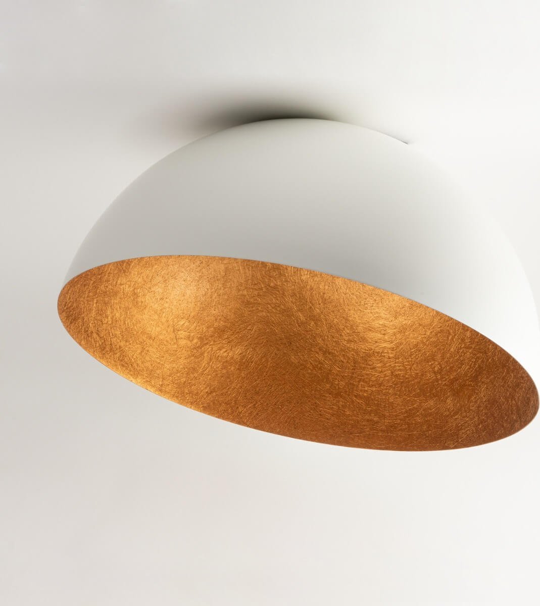 Lampa sufitowa Sigma Designerska lampa sufitowa Sfera do pokoju biała miedziana