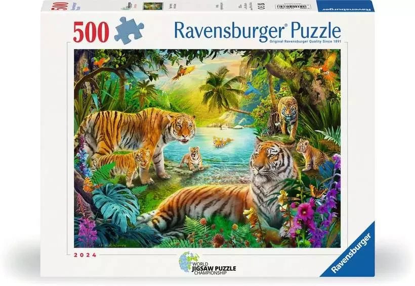 Puzzle 2D: Rodzina Tygrysów 500el