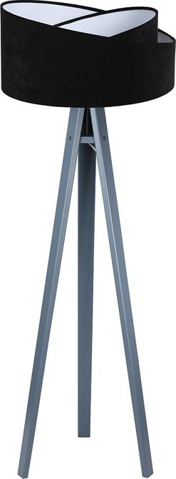 Lampa podłogowa Lumes Czarno-antracytowa lampa stojąca drewniana - EXX251-Silja