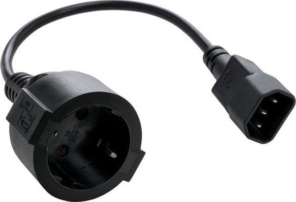 C-Tech Adapter sieciowy C14 (M) -> schuko (F), 15 cm