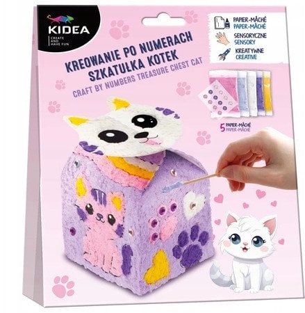 Kreowanie po numerach szkatułka kotek KIDEA